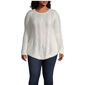 Arizona Light Cable Knit Sweater Hi/Low